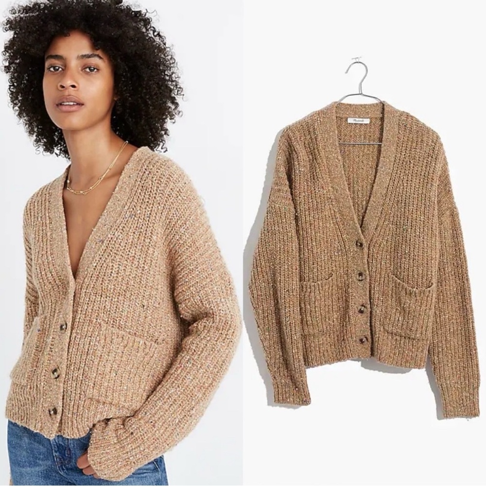 Madewell Speckled Rib Cardigan Sweater